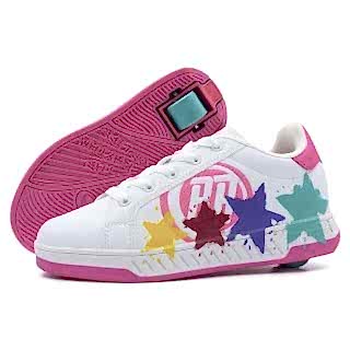 BREEZY ROLLERS 2180373 Tekerlekli Spor Ayakkabı Splash beyaz/pembe